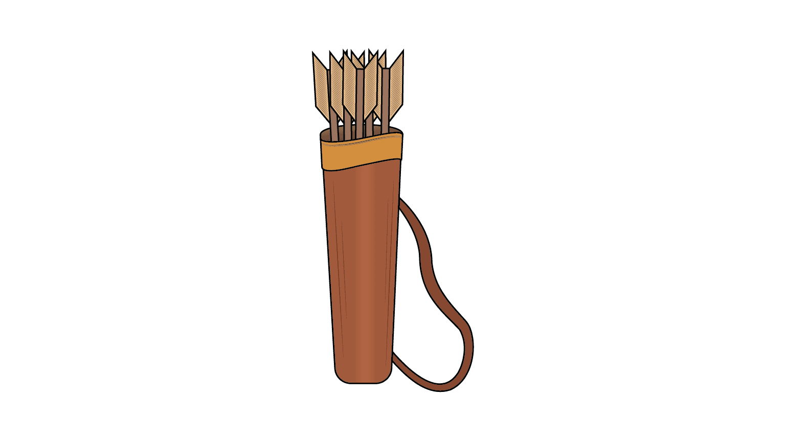 Medieval Archer Quiver with Arrows - 2D Game Asset & Stylized Vector Illustration