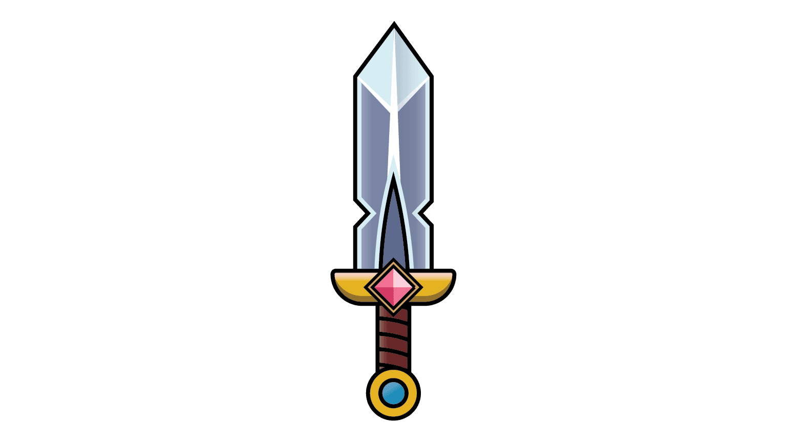Legendary Fantasy Short Sword - 2D Warrior Weapon Game Asset & Stylized Vector Illustration