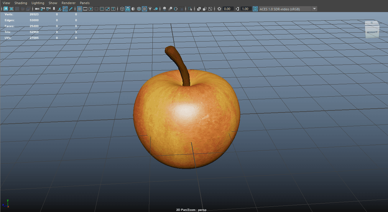 Photorealistic 3D Apple Model with High-Res Texture Maps