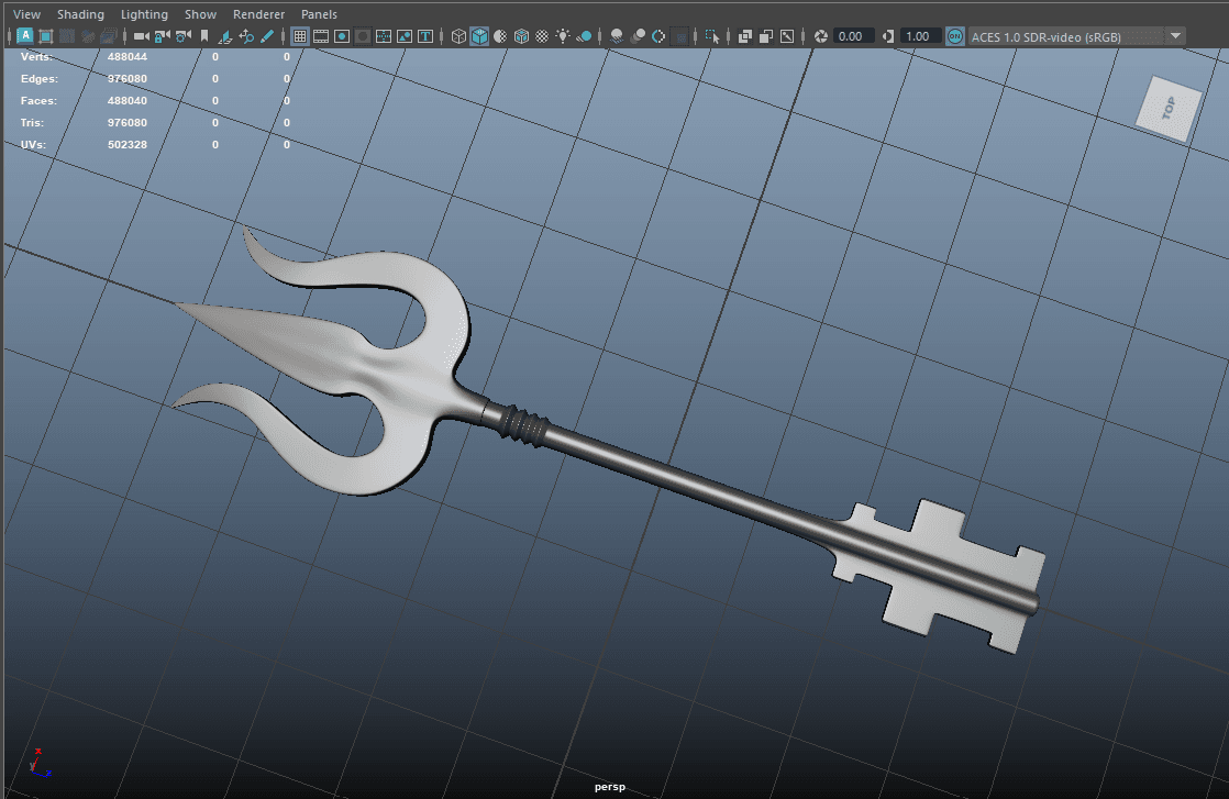 Ancient Mythological Trishul Trident Key 3D Model