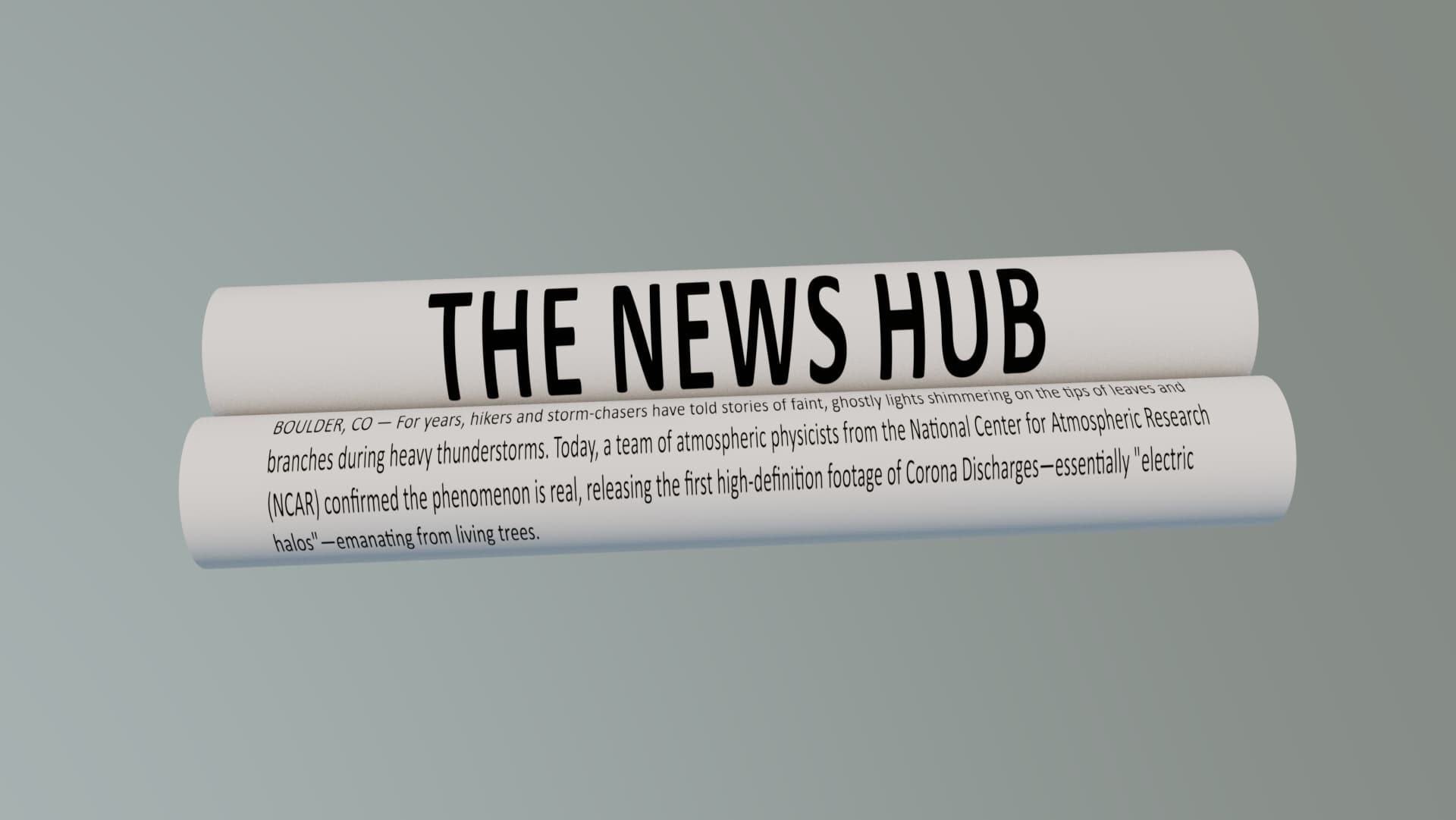 3D Rolled Newspaper Mockup Model