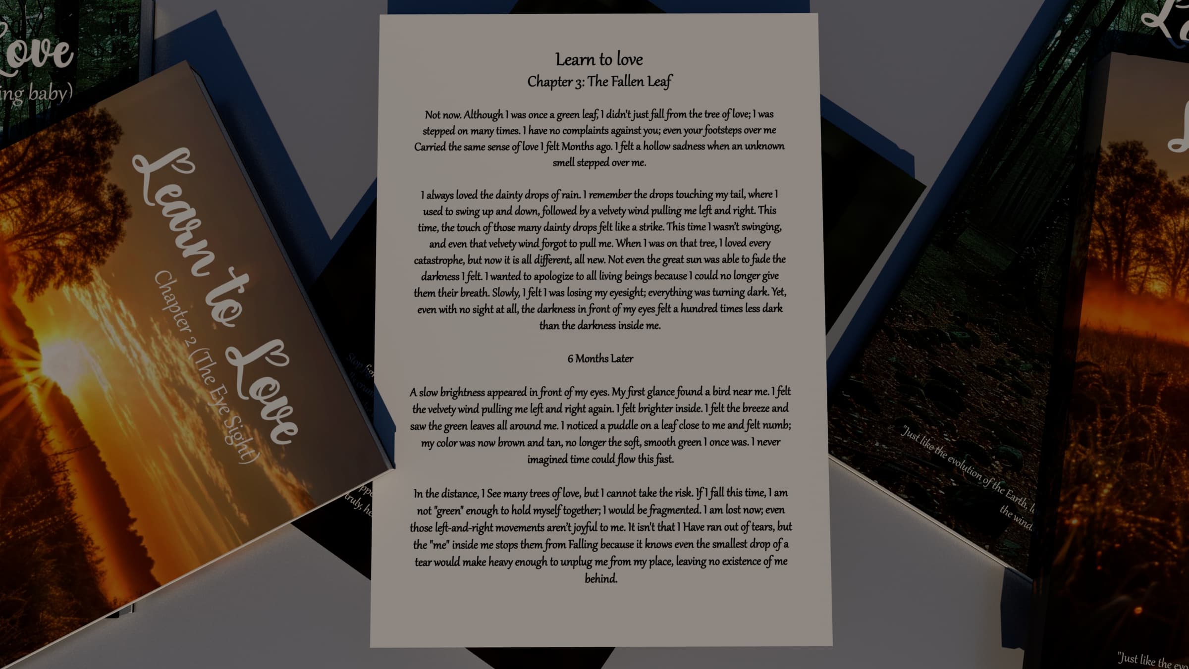 Learn to Love Fiction Story Chapter Preview Page and Book Cover Mockup