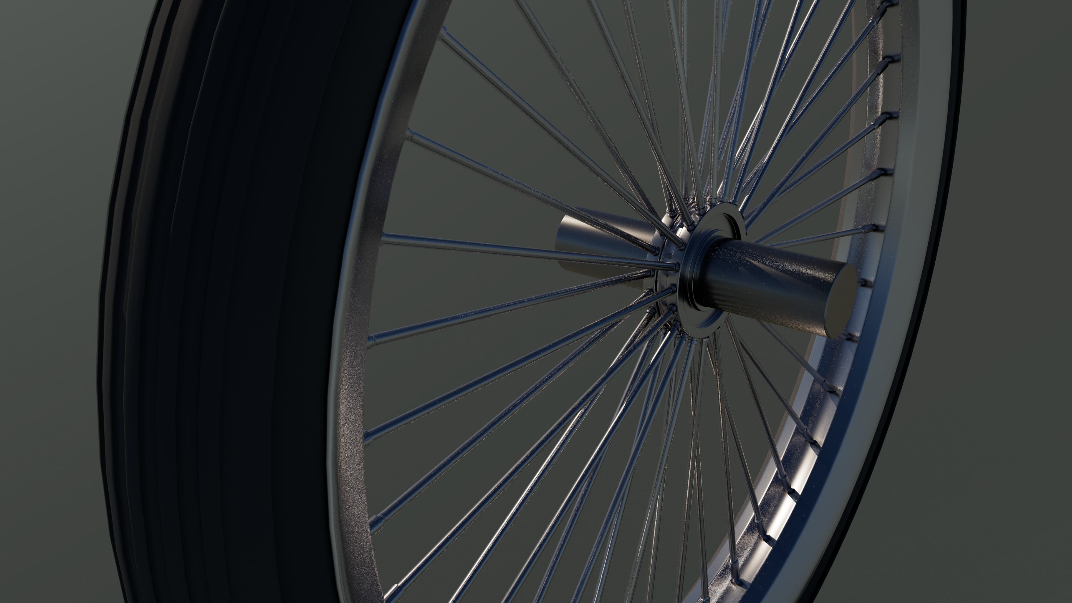 Classic Wire Spoke Vehicle Wheel 3D Model